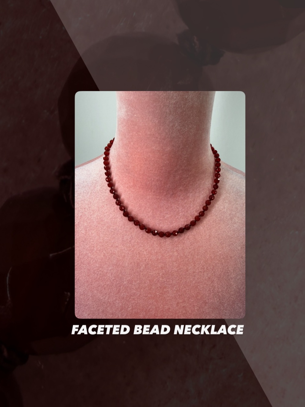 EUC Faux Faceted Carnelian Bead Necklace